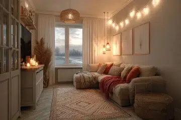 Cozy living room ideas for small spaces with warm decor and inviting ambiance.