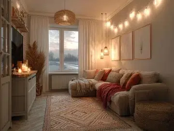 Cozy living room ideas for small spaces with warm decor and inviting ambiance.