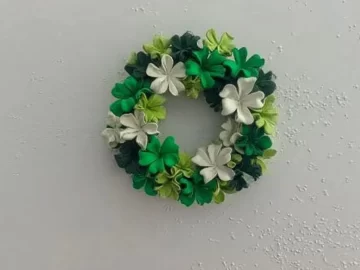 St. Patrick's Day clover wreath and garland decoration ideas for festive celebrations.
