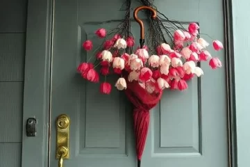 Colorful whimsical spring wreaths adorned with flowers for your front door